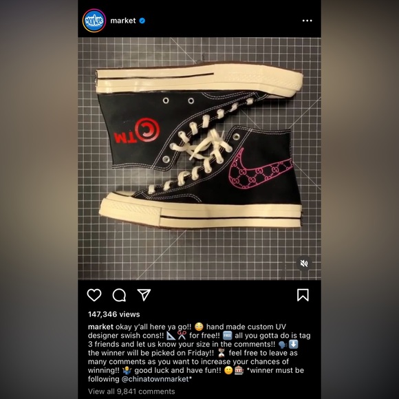 Chinatown Market x  Converse  “LUXURY SWOOSH” (RARE)- Size13 - Picture 14 of 14